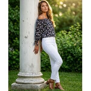 Free People We The Free Lexington Off Shoulder Floral Multicolor Top Size Large